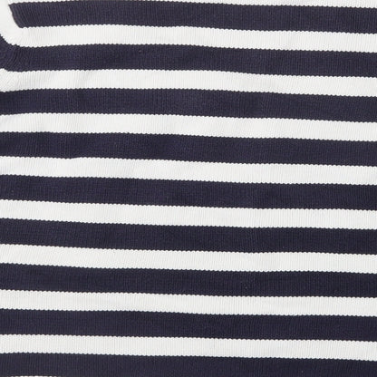Essentials Womens Blue Crew Neck Striped Cotton Pullover Jumper Size 18