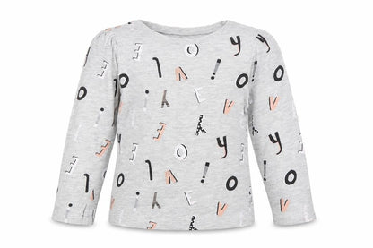 George Girls Grey Geometric Cotton Basic Blouse Size 4-5 Years Crew Neck