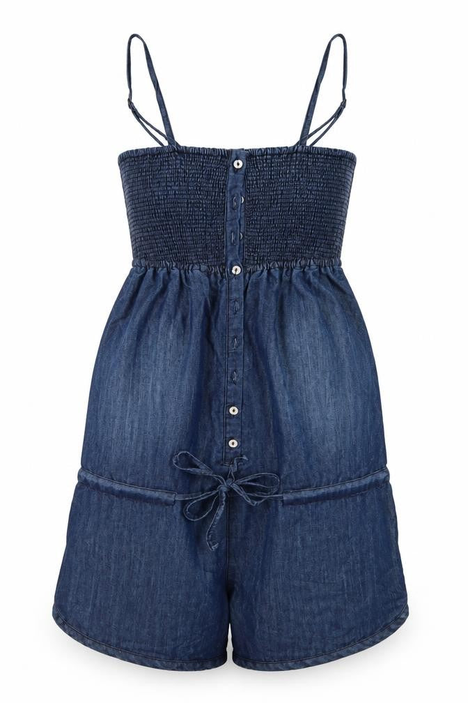 Denim Co Womens Blue  Cotton Playsuit One-Piece Size 8