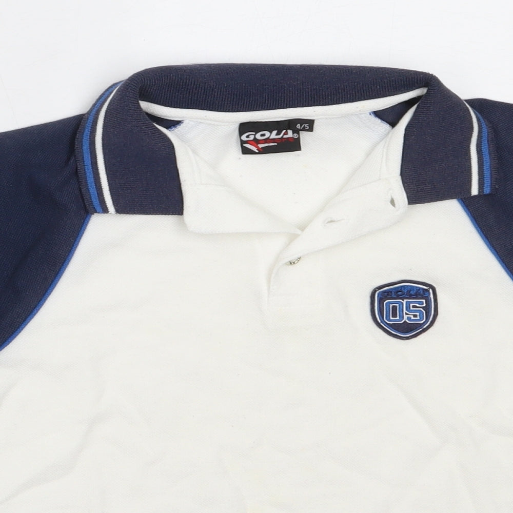 Gola Boys White  Polyester Basic Polo Size 4-5 Years Collared