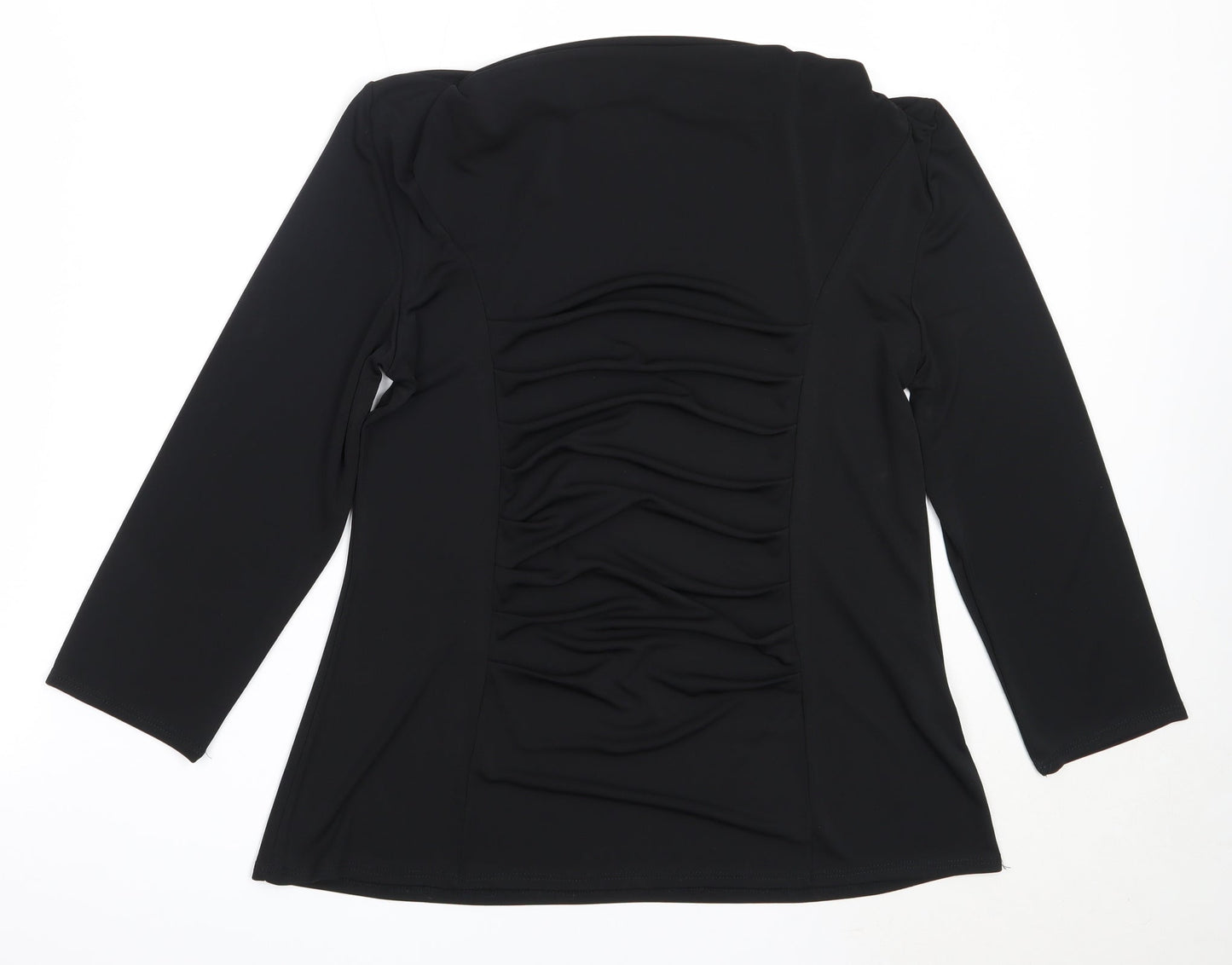 Saloos Womens Black  Polyester Basic Blouse Size 14 Square Neck