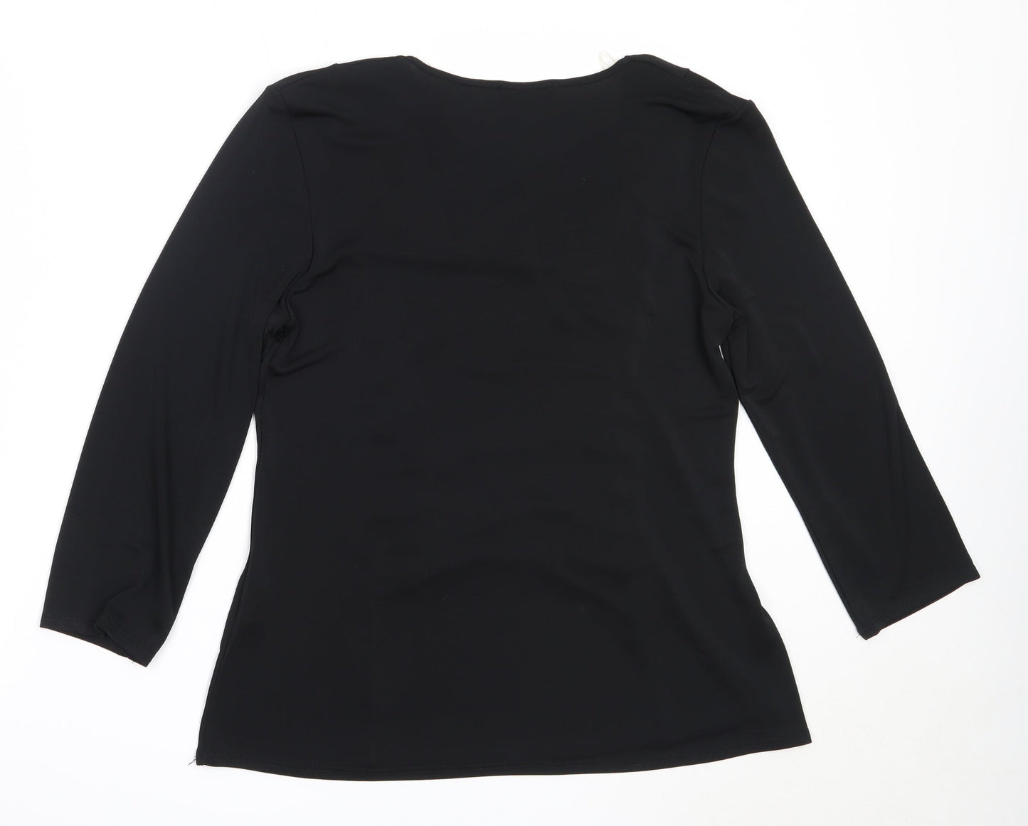 Saloos Womens Black  Polyester Basic Blouse Size 14 Square Neck