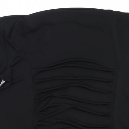 Saloos Womens Black  Polyester Basic Blouse Size 14 Square Neck