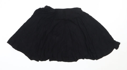 Miss Evie Girls Black  Viscose Flare Skirt Size 9-10 Years  Regular