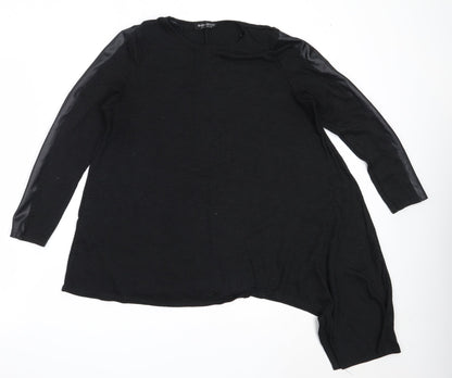 Select Womens Black Round Neck  Polyester Pullover Jumper Size 16