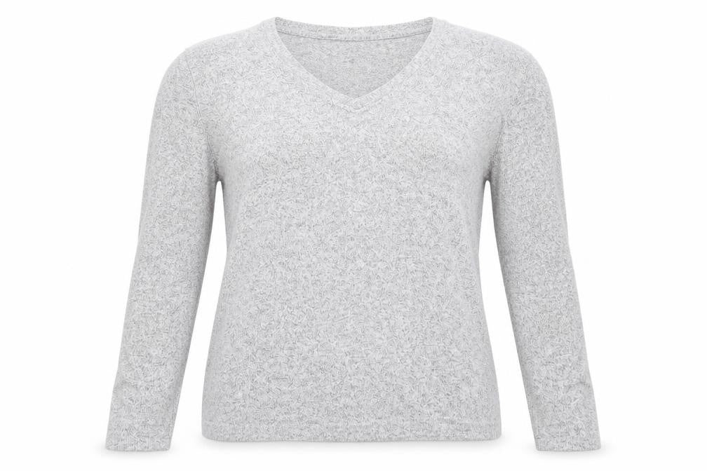 Avenue Womens Grey V-Neck  Viscose Pullover Jumper Size 12