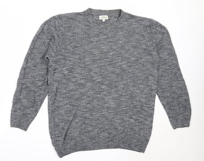 Next Mens Blue Round Neck  Cotton Pullover Jumper Size M