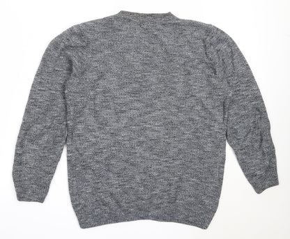 Next Mens Blue Round Neck  Cotton Pullover Jumper Size M