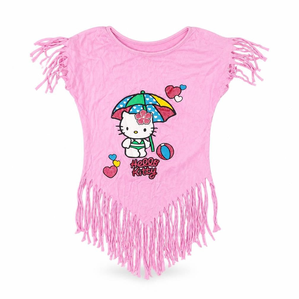Hello Kitty Girls Pink  Cotton Basic Blouse Size 2 Years Crew Neck