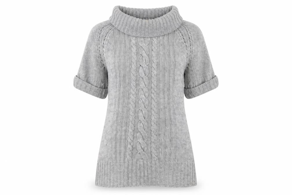 George Womens Grey Roll Neck  Acrylic Tunic Jumper Size 14