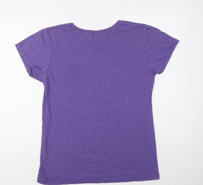 Preloved Duck Co Womens Purple  Cotton Basic T-Shirt Size XL Crew Neck - Back