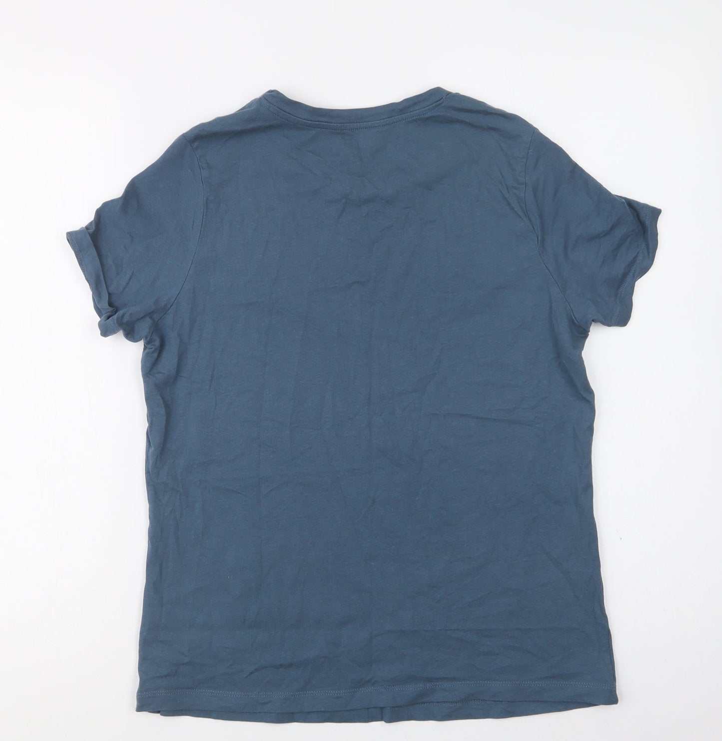 Very Womens Green  Cotton Basic T-Shirt Size 12 Crew Neck