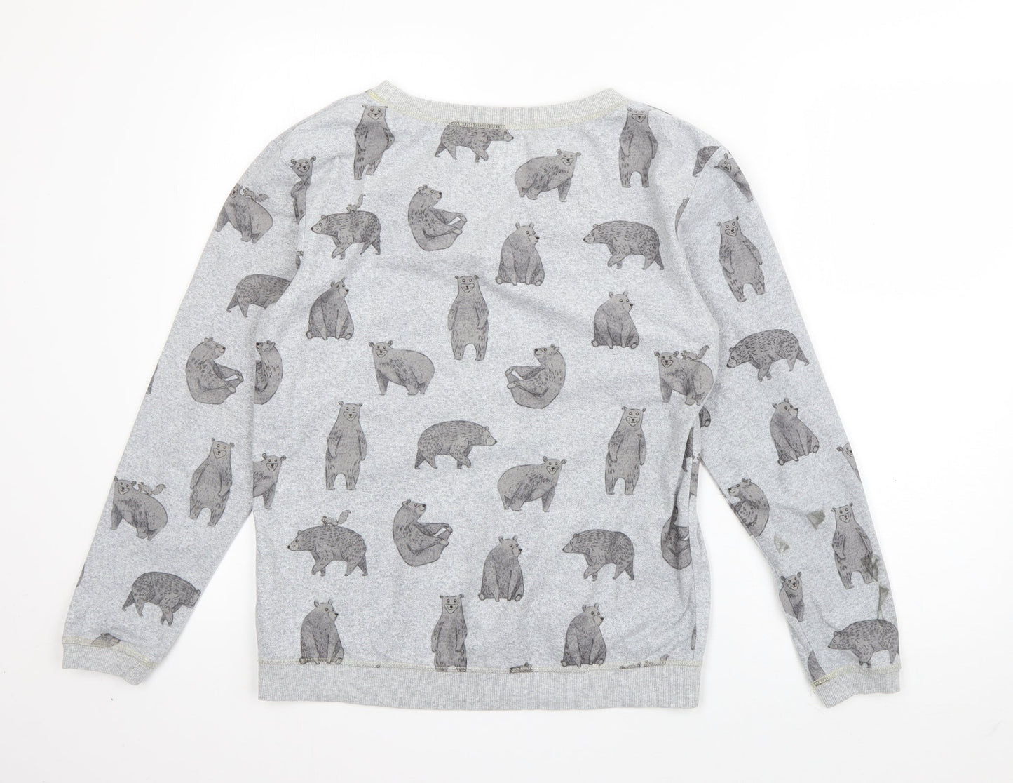 NEXT Womens Grey Geometric Polyester Top Pyjama Top Size XS   - Bear