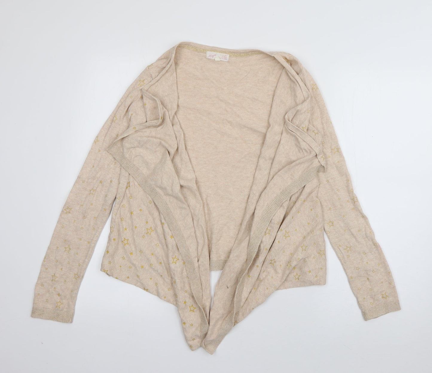 Marks and Spencer Womens Pink V-Neck Geometric Cotton Cardigan Jumper Size S   - stars
