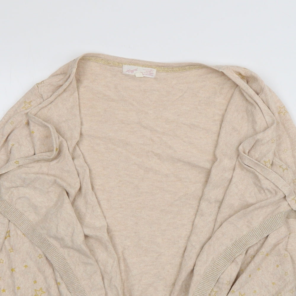 Marks and Spencer Womens Pink V-Neck Geometric Cotton Cardigan Jumper Size S   - stars