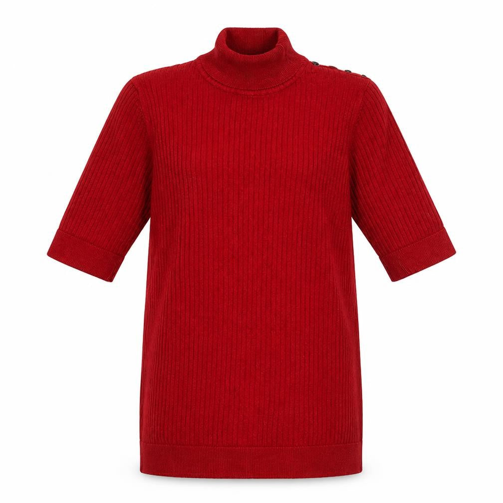 F&F Womens Red Round Neck  Viscose Pullover Jumper Size 14