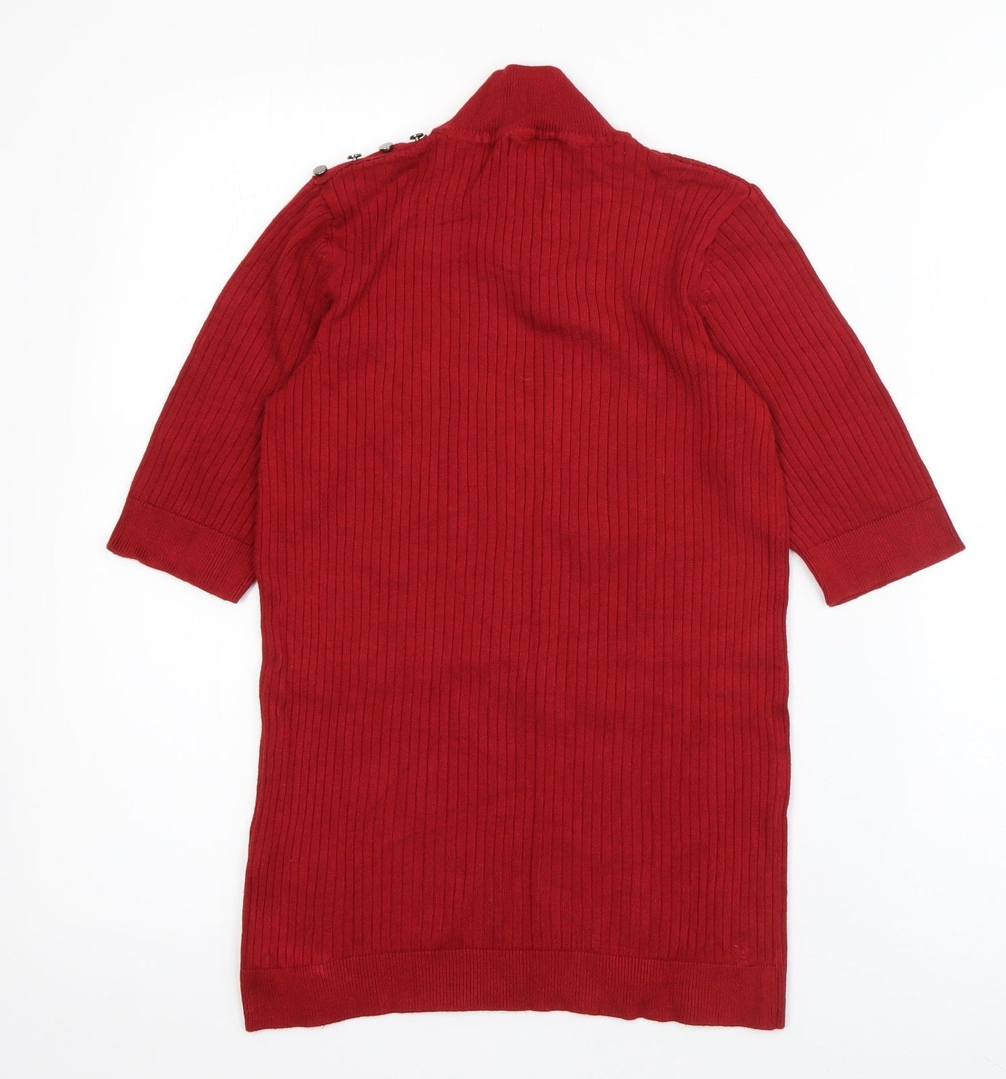 F&F Womens Red Round Neck  Viscose Pullover Jumper Size 14