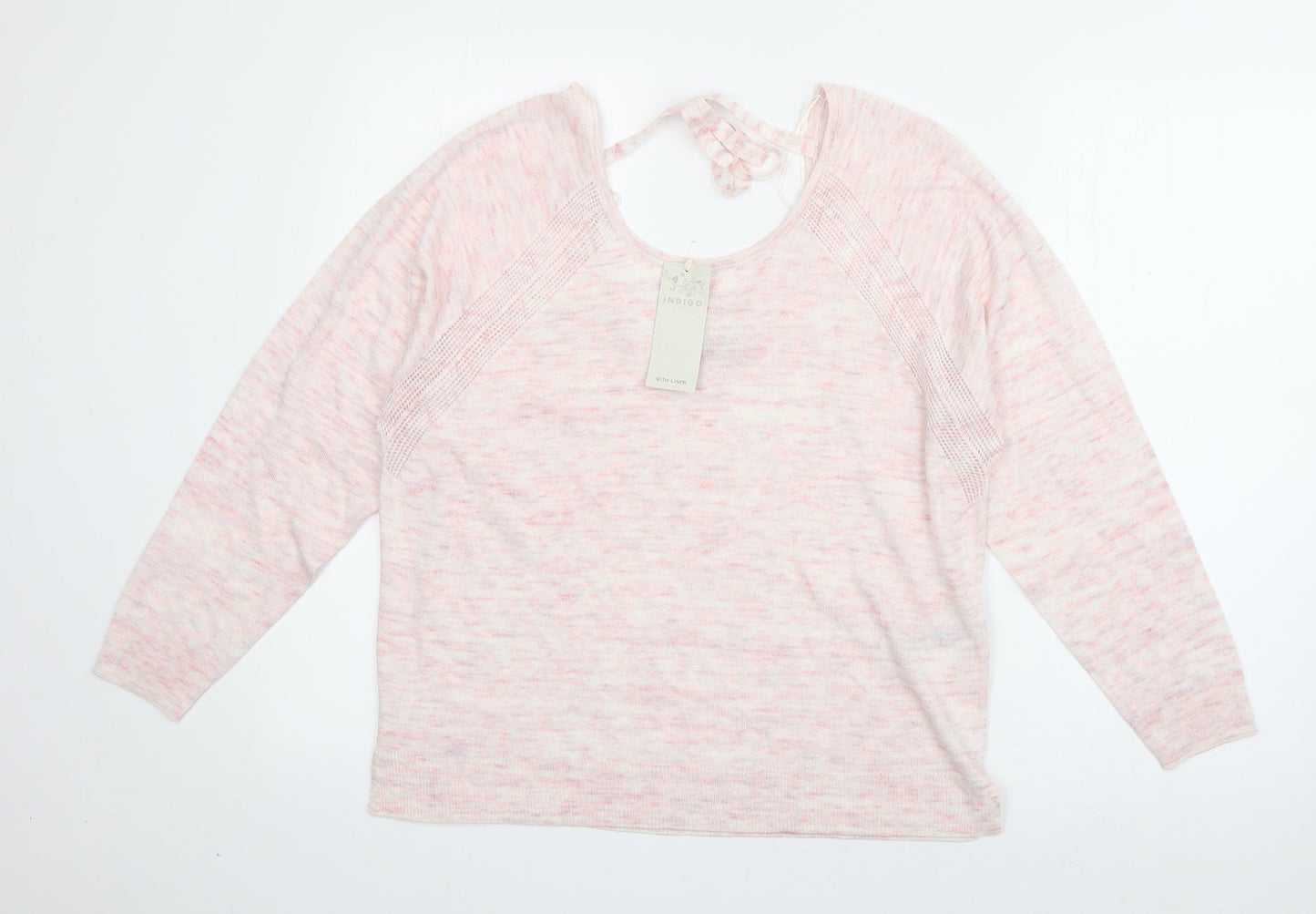 Marks and Spencer Womens Pink Scoop Neck  Acrylic Pullover Jumper Size 12