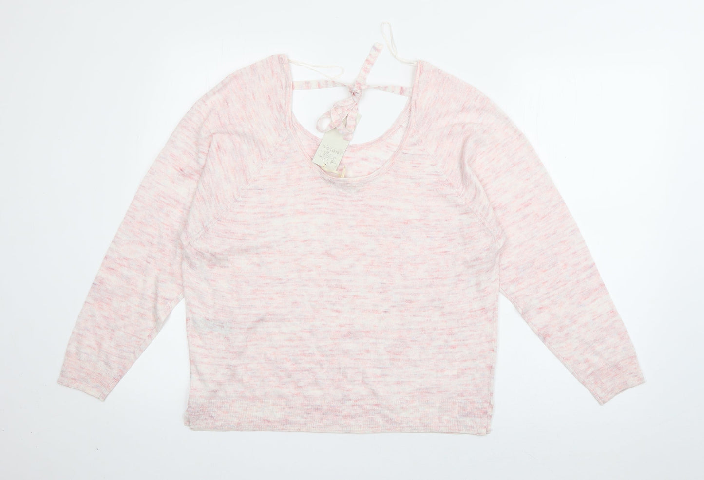 Marks and Spencer Womens Pink Scoop Neck  Acrylic Pullover Jumper Size 12