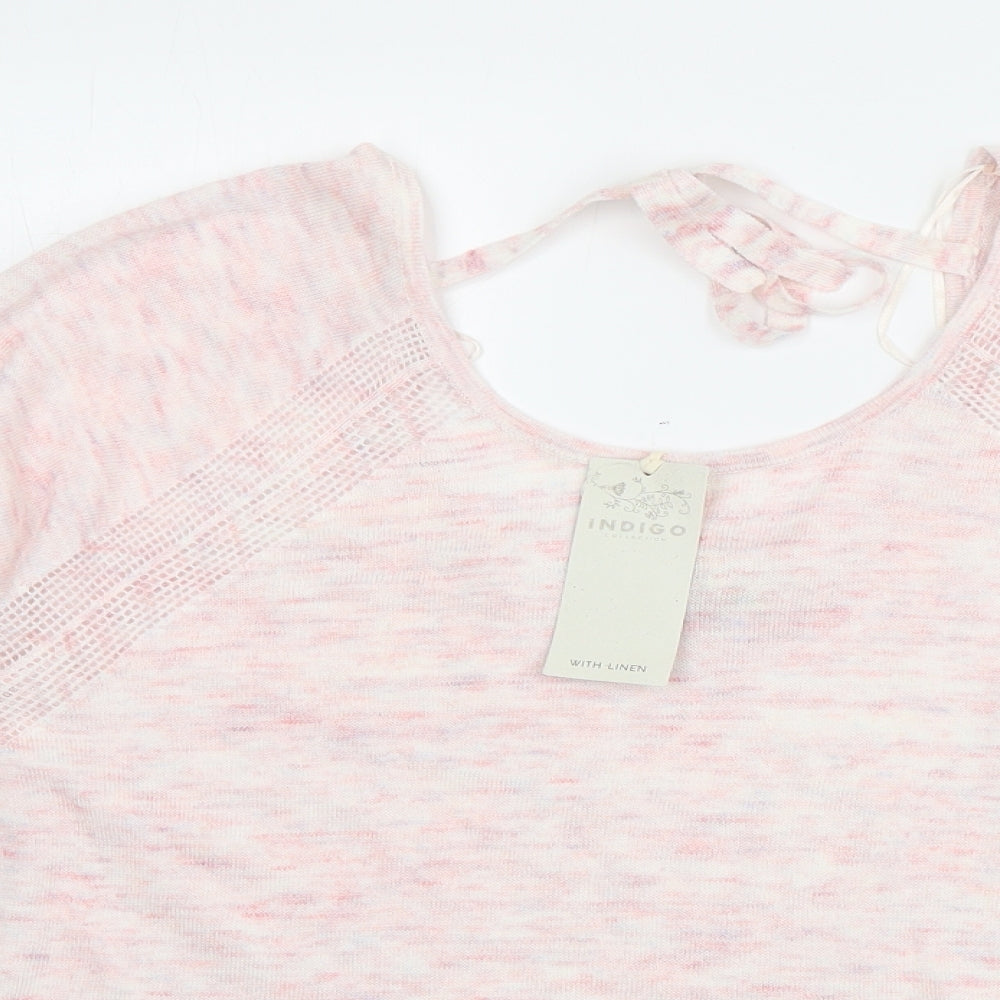 Marks and Spencer Womens Pink Scoop Neck  Acrylic Pullover Jumper Size 12