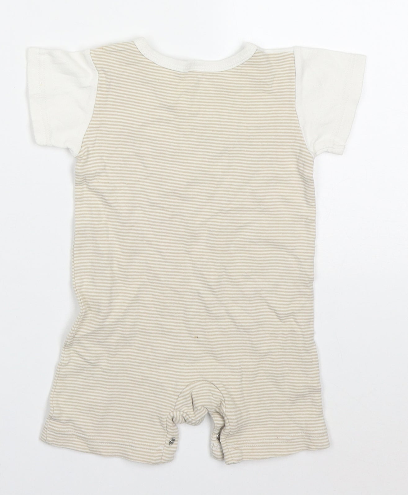 Mini Mode Baby Beige Striped Cotton Romper One-Piece Size 6-9 Months  Button - Tilly The Tiny Elephant