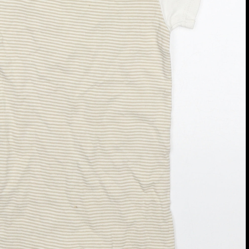 Mini Mode Baby Beige Striped Cotton Romper One-Piece Size 6-9 Months  Button - Tilly The Tiny Elephant
