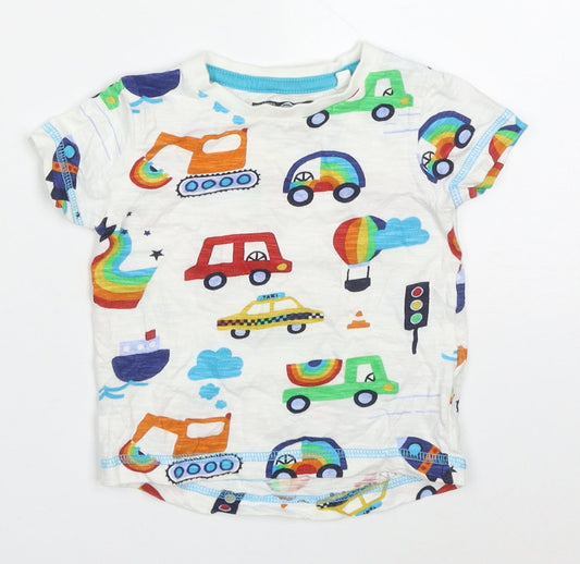 NEXT Baby Multicoloured  Cotton Basic T-Shirt Size 3-6 Months Crew Neck Pullover - Trucks