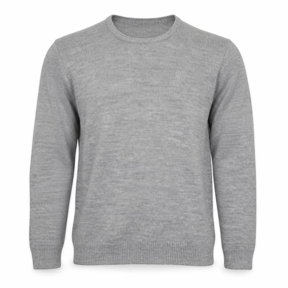:FC Mens Grey Round Neck  Acrylic Pullover Jumper Size L