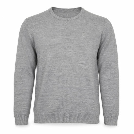 :FC Mens Grey Round Neck  Acrylic Pullover Jumper Size L