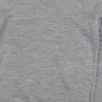 :FC Mens Grey Round Neck  Acrylic Pullover Jumper Size L
