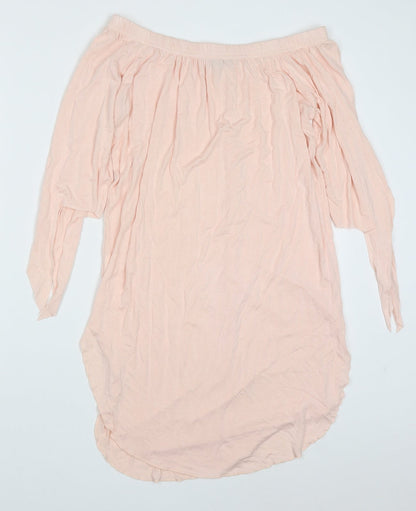 Cherry Couture Womens Pink  Viscose Basic Blouse Size M Off the Shoulder