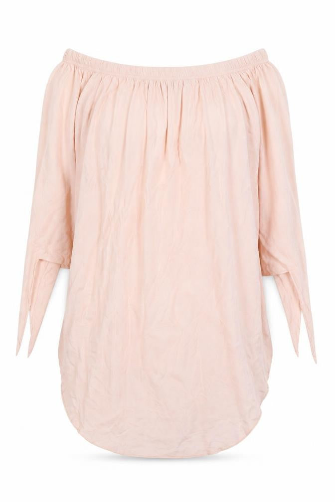 Cherry Couture Womens Pink  Viscose Basic Blouse Size M Off the Shoulder