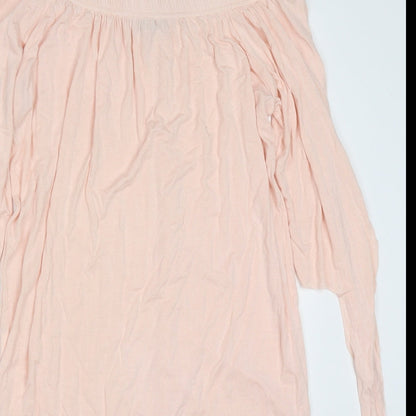 Cherry Couture Womens Pink  Viscose Basic Blouse Size M Off the Shoulder