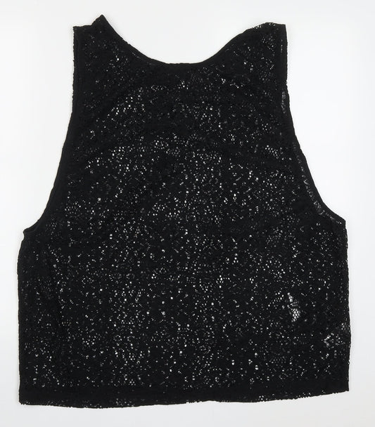 Atmosphere Womens Black  Polyester Basic Tank Size M Round Neck