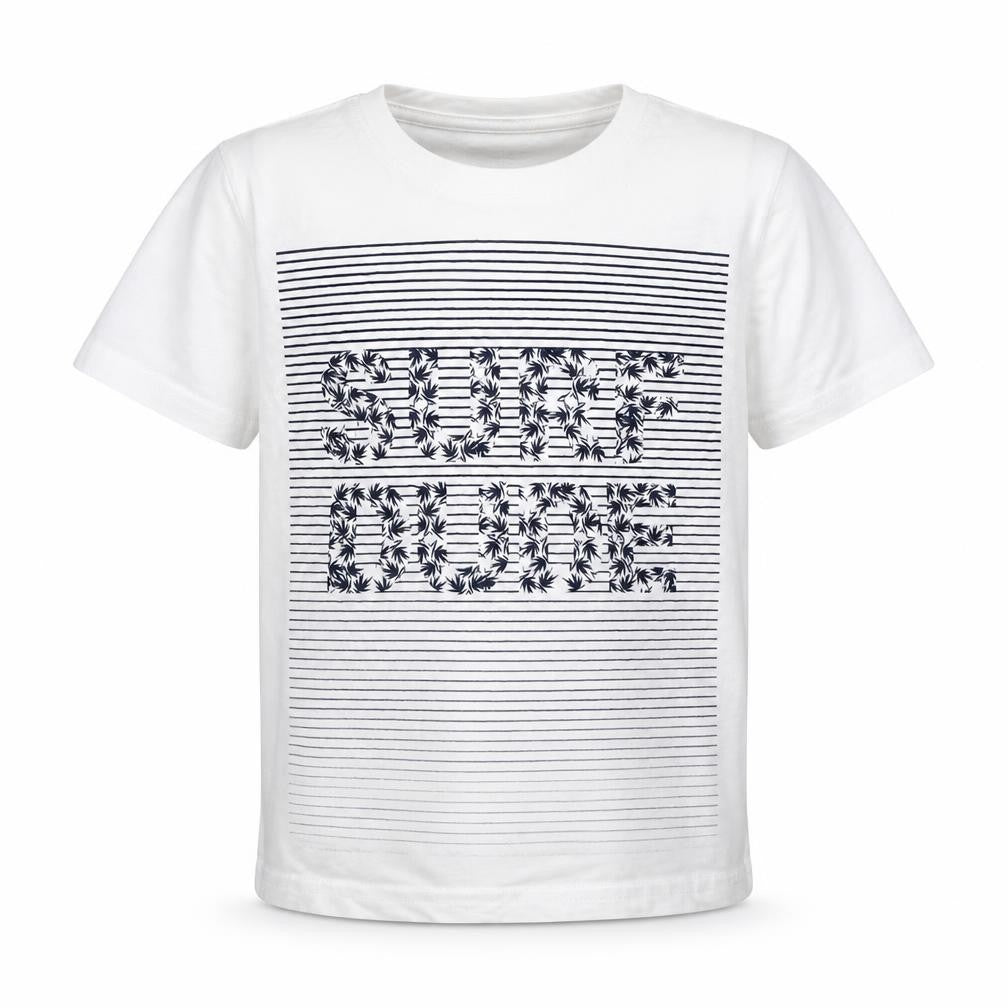 Primark Boys White  Cotton Basic T-Shirt Size 18-24 Months Crew Neck Pullover - Surf Dude