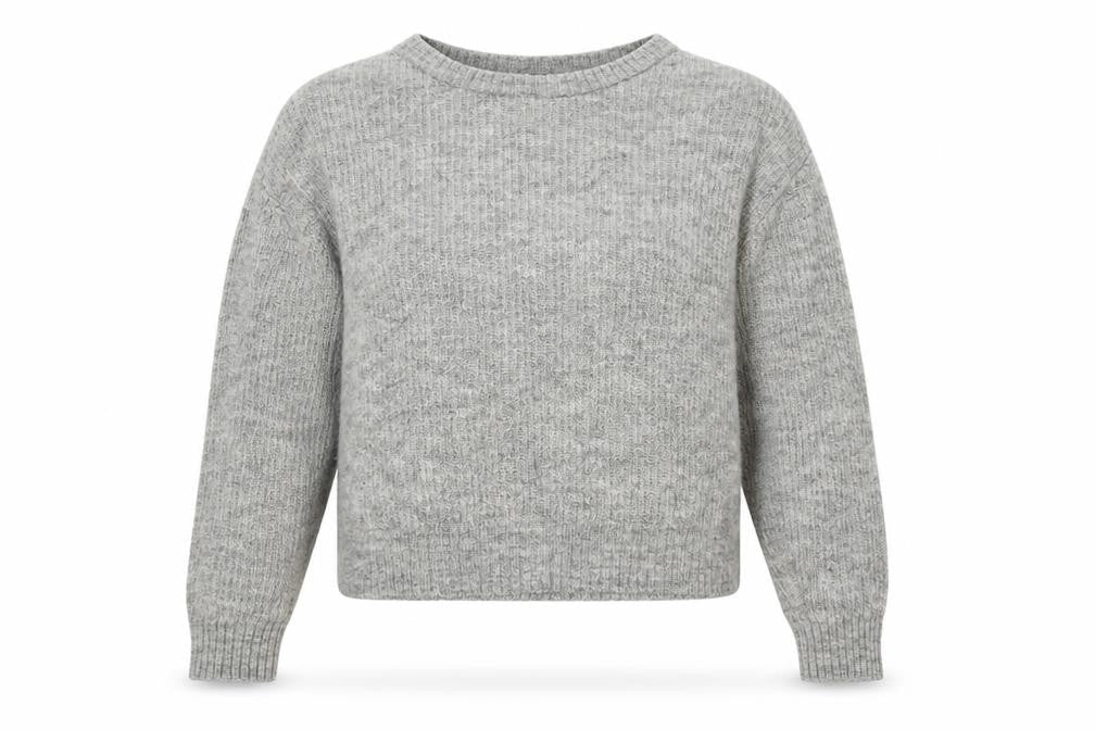 H&M Womens Grey Round Neck  Acrylic Pullover Jumper Size XS