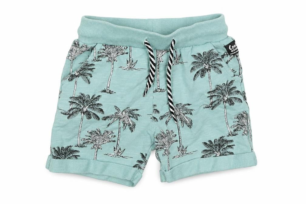 Feetje Boys Blue  Cotton Sweatpants Trousers Size 18 Months  Drawstring - Palm Tree Print Shorts