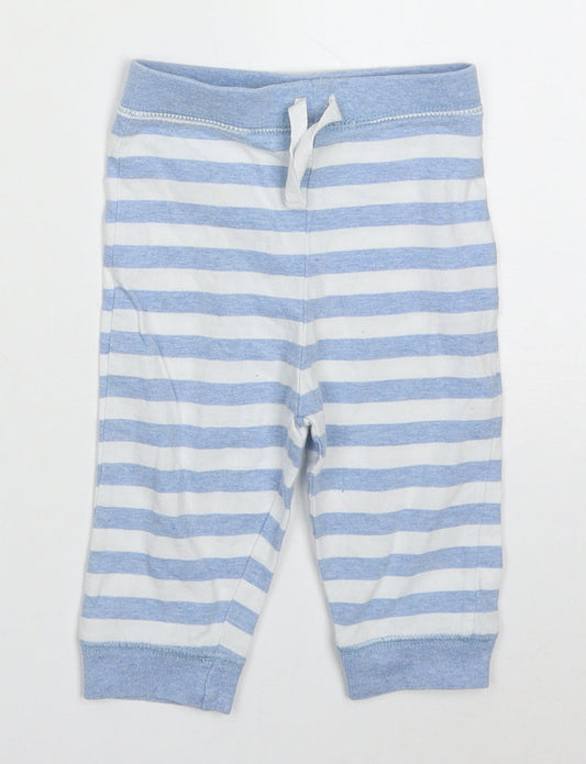 Zip Zap Baby Blue Striped Cotton Sweatpants Trousers Size 3-6 Months  Drawstring - Pyjama Pants