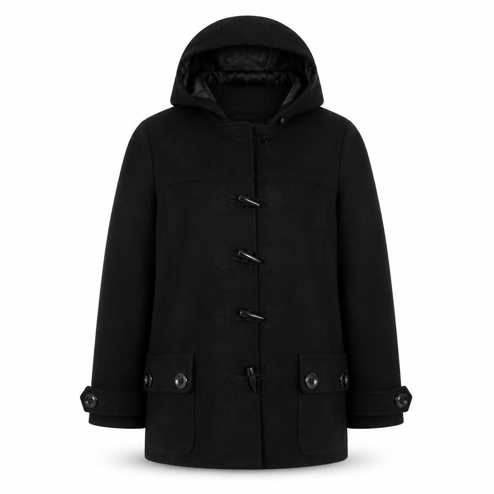 Wardrobe Essentials Womens Black   Pea Coat Coat Size 8  Button
