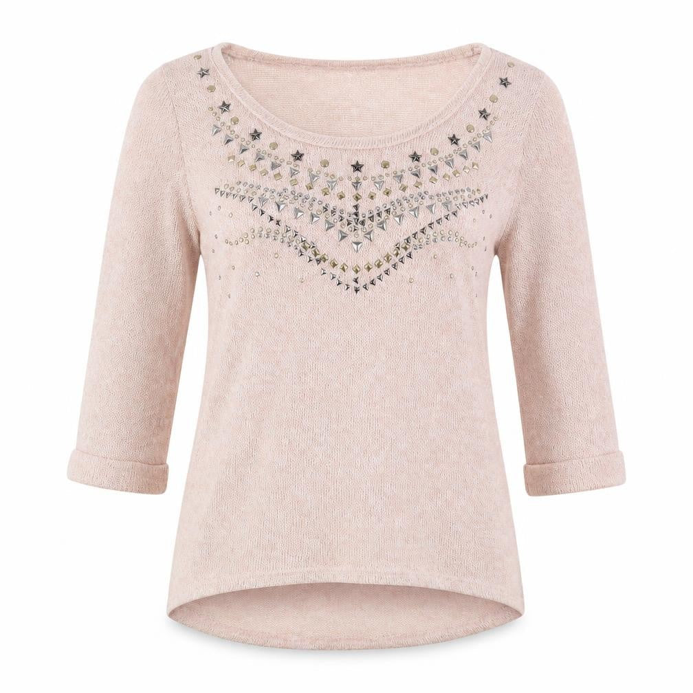 New Look Womens Pink Round Neck  Viscose Pullover Jumper Size 8