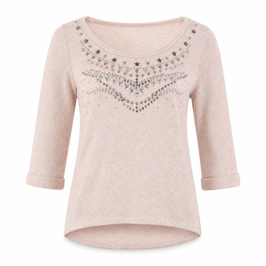 New Look Womens Pink Round Neck  Viscose Pullover Jumper Size 8