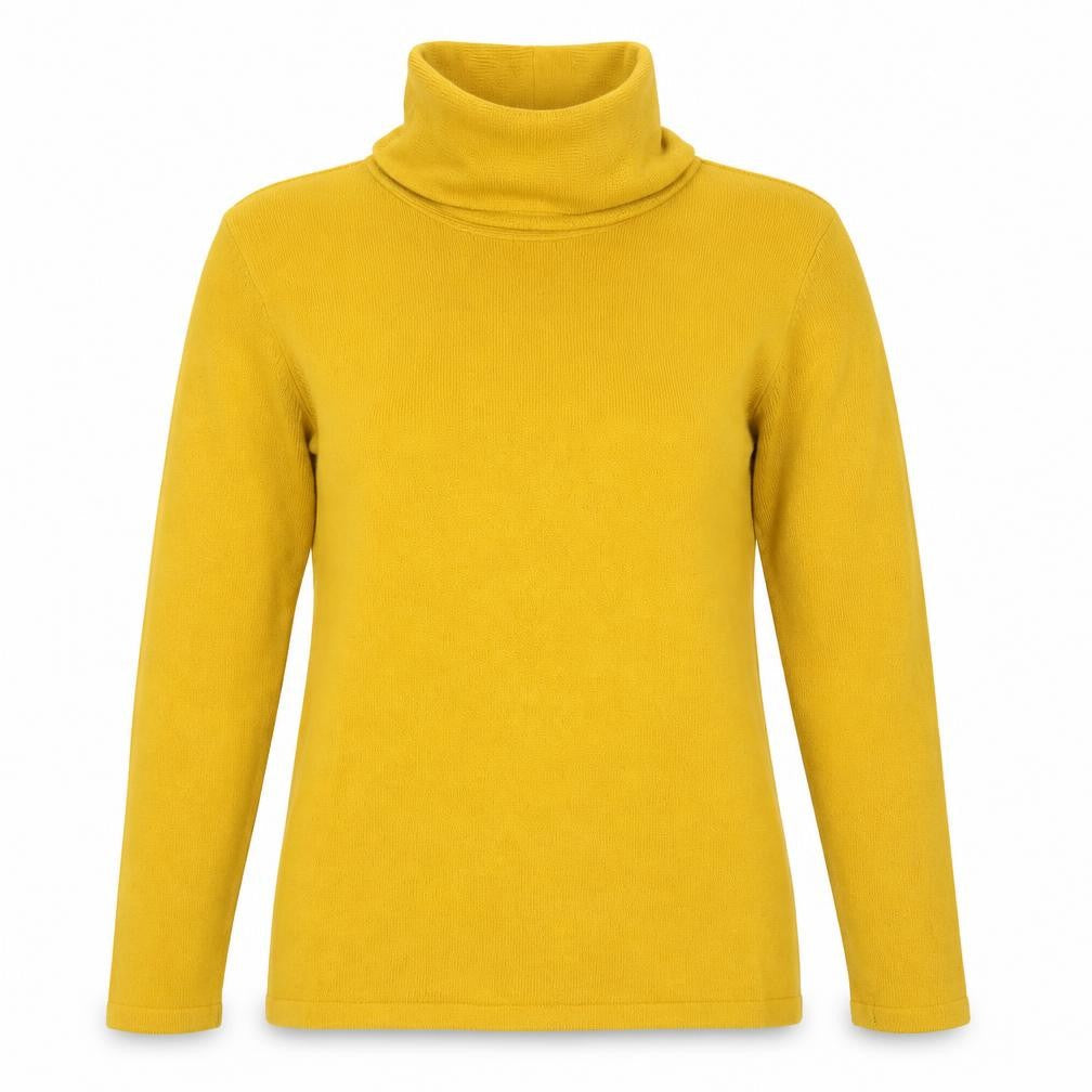 Emreco Womens Yellow Roll Neck  Acrylic Pullover Jumper Size 10