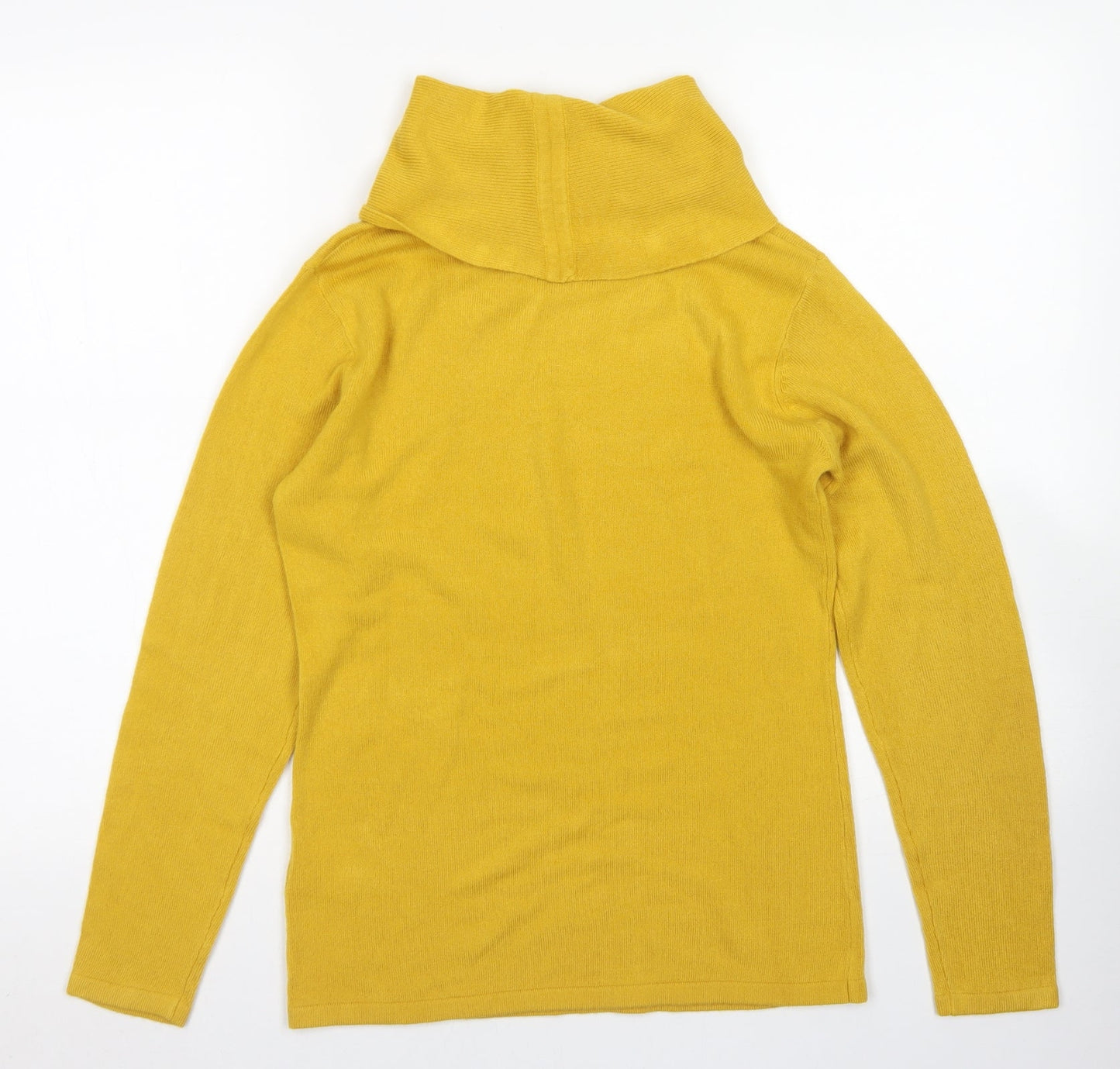 Emreco Womens Yellow Roll Neck  Acrylic Pullover Jumper Size 10