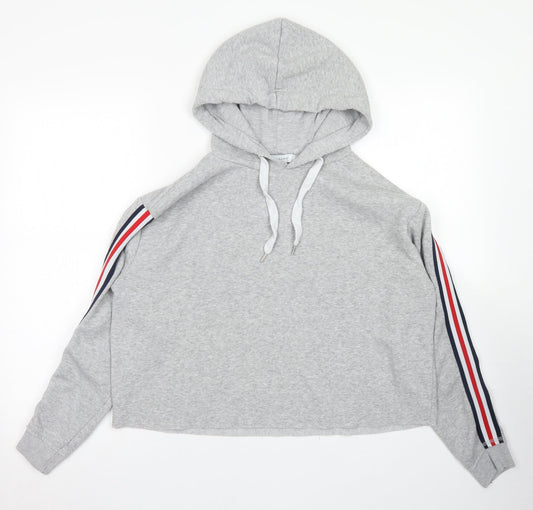 Primark Womens Grey  Polyester Pullover Hoodie Size M   - Cropped