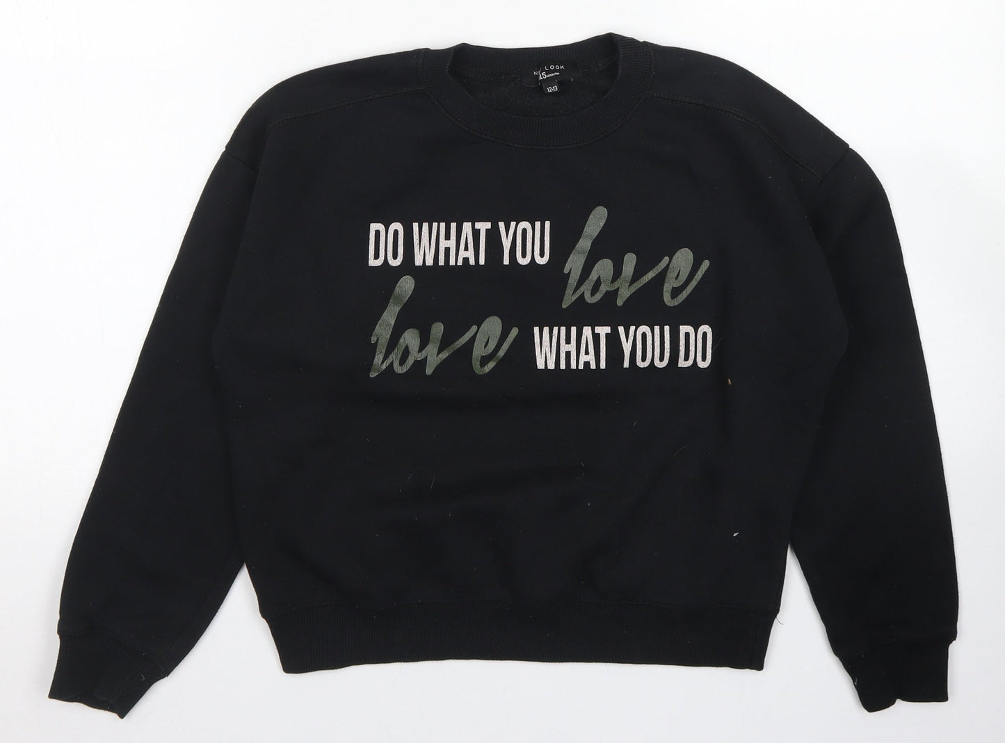 915 Generation Girls Black  Polyester Pullover Sweatshirt Size 12-13 Years