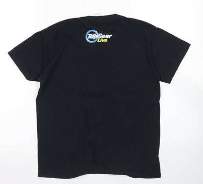 Preloved Gildan Boys Black  Cotton Basic T-Shirt Size M Crew Neck  - Top Gear - Back