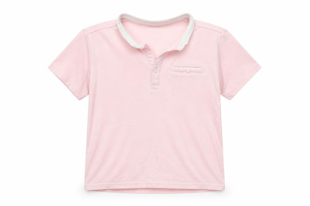 Undeniable Dudes Boys Pink  Cotton Basic Polo Size 10 Years Round Neck