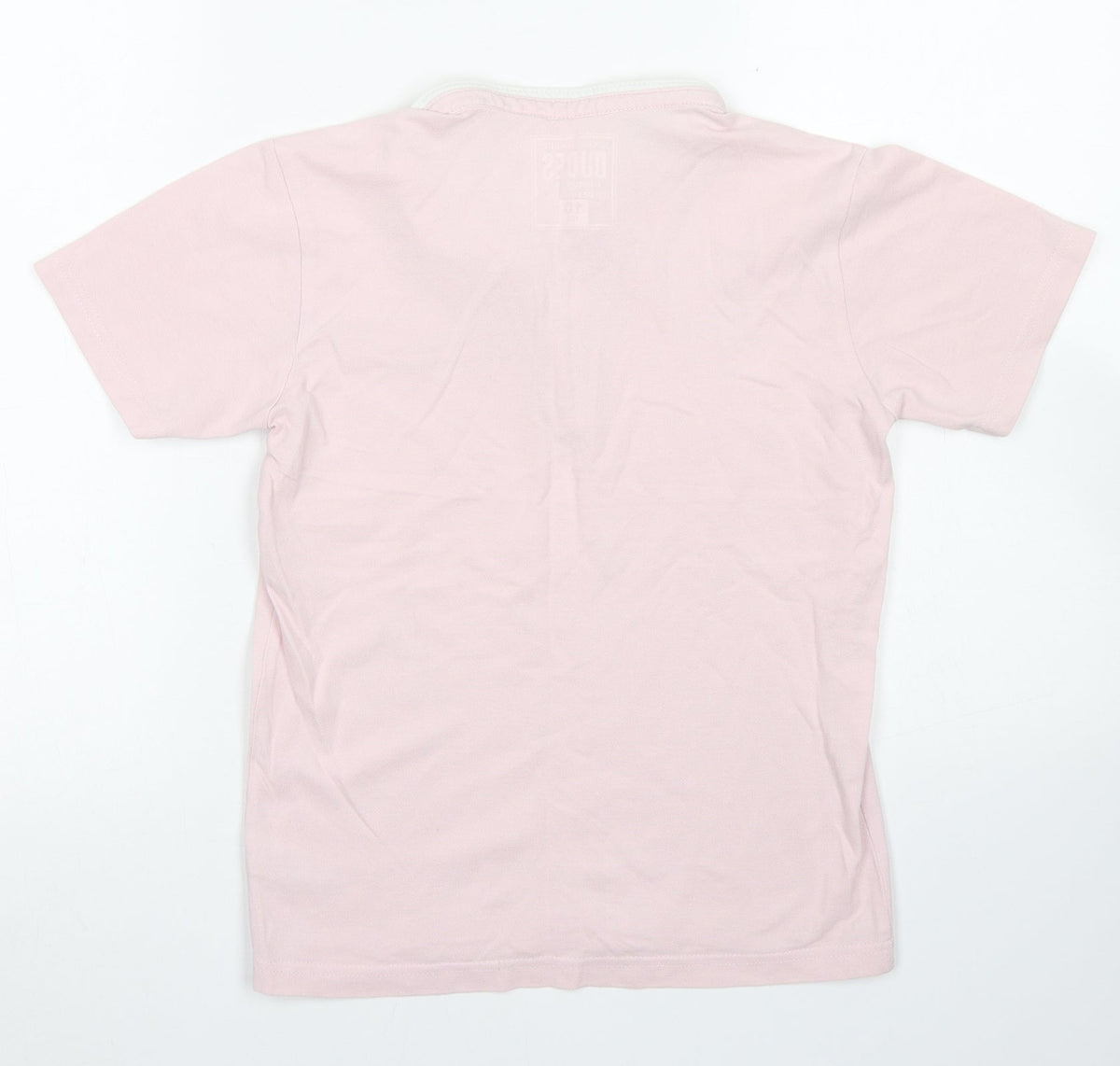 Undeniable Dudes Boys Pink  Cotton Basic Polo Size 10 Years Round Neck