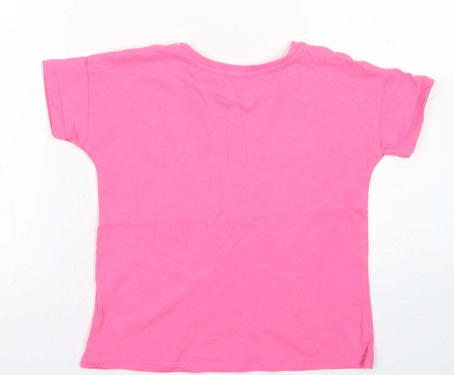 TU Girls Pink  Cotton Basic T-Shirt Size 5 Years Crew Neck