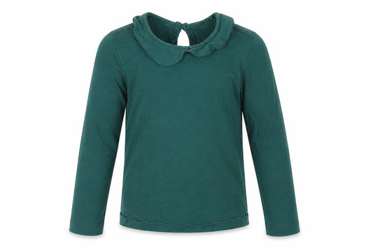 George Girls Green  Cotton Basic T-Shirt Size 3-4 Years Collared Button